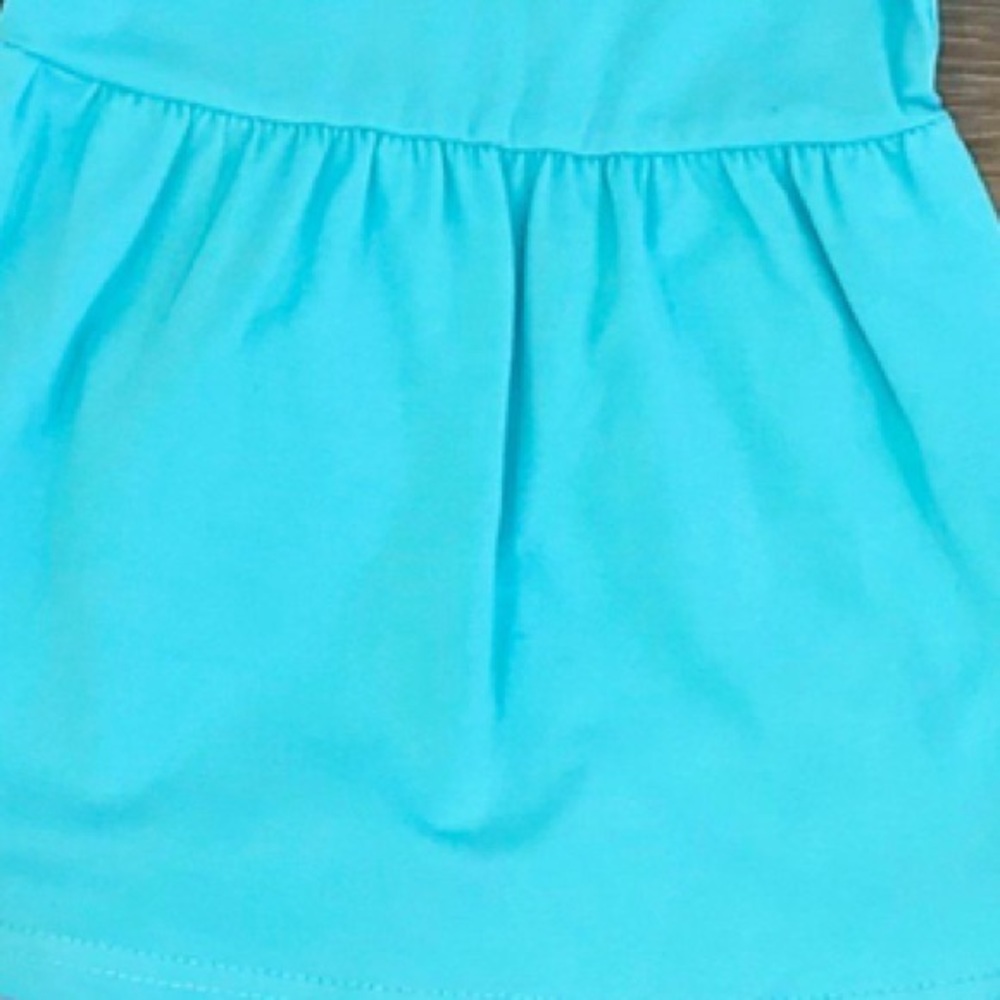 Top, Pants & Scarf Turquoise w/ leaves Sz 8 - Picture 3 of 4